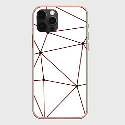Чехол для iPhone 12 Pro Max Геометрические линии на белом фоне, цвет: 3D-светло-розовый