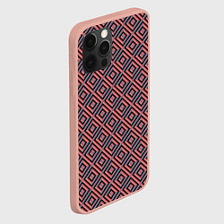 Чехол для iPhone 12 Pro Max Абстракция коричнево-синие квадраты, цвет: 3D-светло-розовый — фото 2
