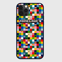 Чехол iPhone 12 Pro Max Minecraft - пиксельные персонажи