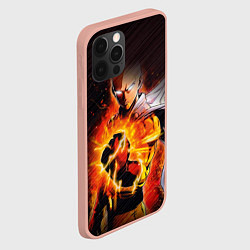 Чехол для iPhone 12 Pro Max One Punch-Man-красный кулак, цвет: 3D-светло-розовый — фото 2