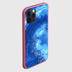 Чехол для iPhone 12 Pro Max Расплескалась синева абстракция, цвет: 3D-малиновый — фото 2