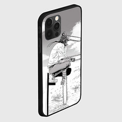 Чехол для iPhone 12 Pro Max Дэнжи - Человек бензопила, цвет: 3D-черный — фото 2