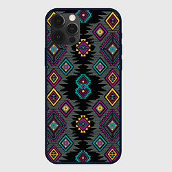 Чехол для iPhone 12 Pro Max Орнамент ацтеков - текстура, цвет: 3D-черный