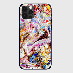 Чехол для iPhone 12 Pro Max Aesthetic visual art galaxy slime, цвет: 3D-черный