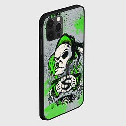 Чехол для iPhone 12 Pro Max Slipknot скелет green, цвет: 3D-черный — фото 2