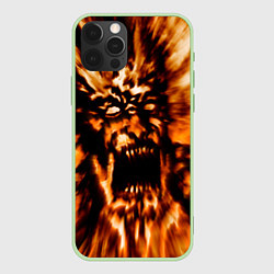 Чехол для iPhone 12 Pro Max Fire demon scream, цвет: 3D-салатовый