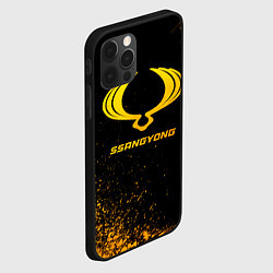 Чехол для iPhone 12 Pro Max SsangYong - gold gradient, цвет: 3D-черный — фото 2