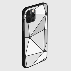 Чехол для iPhone 12 Pro Max Геометрические линии на сером фоне, цвет: 3D-черный — фото 2