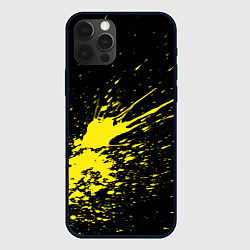 Чехол для iPhone 12 Pro Max Желтые брызги, цвет: 3D-черный
