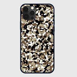 Чехол для iPhone 12 Pro Max Камуфляж зимний лес - мелкий, цвет: 3D-черный