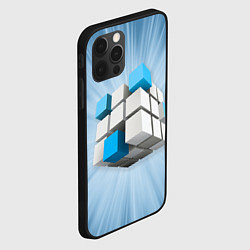 Чехол для iPhone 12 Pro Max Трёхцветный кубик Рубика, цвет: 3D-черный — фото 2