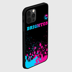 Чехол для iPhone 12 Pro Max Brighton - neon gradient: символ сверху, цвет: 3D-черный — фото 2