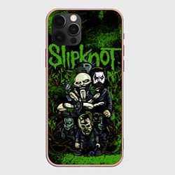 Чехол для iPhone 12 Pro Max Slipknot green art, цвет: 3D-светло-розовый