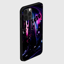 Чехол для iPhone 12 Pro Max Фиолетовая вода и краски, цвет: 3D-черный — фото 2