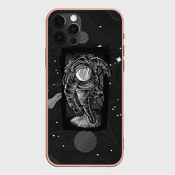 Чехол для iPhone 12 Pro Max Объемный космонавт, цвет: 3D-светло-розовый