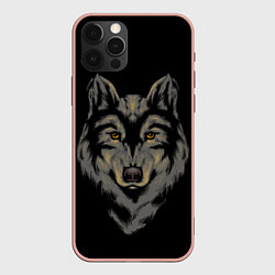 Чехол iPhone 12 Pro Max Голова серого волка