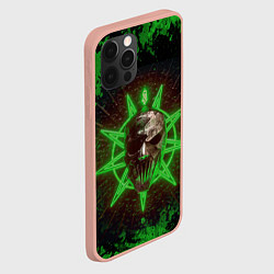 Чехол для iPhone 12 Pro Max Slipknot green star, цвет: 3D-светло-розовый — фото 2