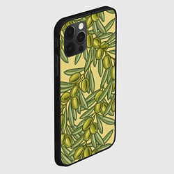 Чехол для iPhone 12 Pro Max Винтажные ветви оливок, цвет: 3D-черный — фото 2
