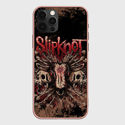 Чехол для iPhone 12 Pro Max Slipknot skull, цвет: 3D-светло-розовый