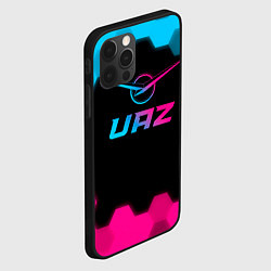 Чехол для iPhone 12 Pro Max UAZ - neon gradient, цвет: 3D-черный — фото 2