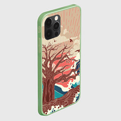 Чехол для iPhone 12 Pro Max Большое дерево на острове в океане, цвет: 3D-салатовый — фото 2