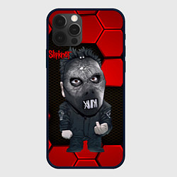 Чехол для iPhone 12 Pro Max Slipknot объемные плиты, цвет: 3D-черный