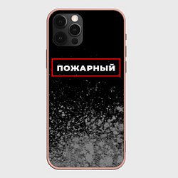 Чехол для iPhone 12 Pro Max Пожарный - в красной рамке на темном, цвет: 3D-светло-розовый