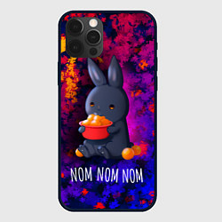 Чехол для iPhone 12 Pro Max Кролик с мандаринами - Nom nom nom, цвет: 3D-черный