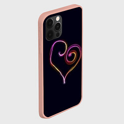 Чехол для iPhone 12 Pro Max Неоновое сердечко, цвет: 3D-светло-розовый — фото 2