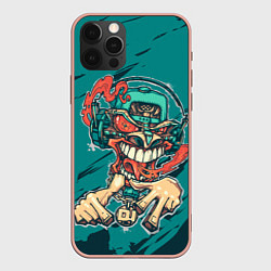 Чехол для iPhone 12 Pro Max Маска репера-монстра, цвет: 3D-светло-розовый