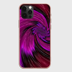 Чехол для iPhone 12 Pro Max Фиолетовый вихрь, цвет: 3D-светло-розовый