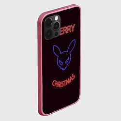 Чехол для iPhone 12 Pro Max Neon christmas bunny, цвет: 3D-малиновый — фото 2