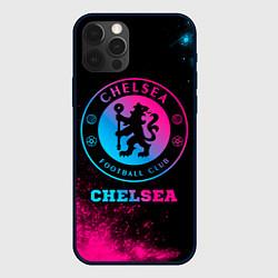 Чехол для iPhone 12 Pro Max Chelsea - neon gradient, цвет: 3D-черный