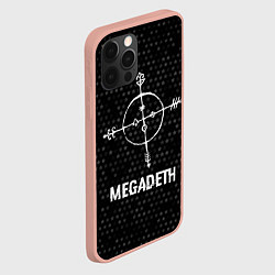 Чехол для iPhone 12 Pro Max Megadeth glitch на темном фоне, цвет: 3D-светло-розовый — фото 2