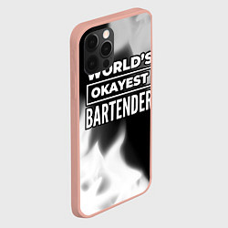 Чехол для iPhone 12 Pro Max Worlds okayest bartender - dark, цвет: 3D-светло-розовый — фото 2