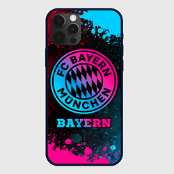 Чехол для iPhone 12 Pro Max Bayern - neon gradient, цвет: 3D-черный