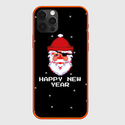 Чехол для iPhone 12 Pro Max Дед мороз с повязкой, цвет: 3D-красный