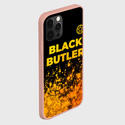 Чехол для iPhone 12 Pro Max Black Butler - gold gradient: символ сверху, цвет: 3D-светло-розовый — фото 2