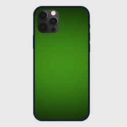 Чехол для iPhone 12 Pro Max Зеленый с затемняющей виньеткой, цвет: 3D-черный