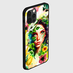 Чехол для iPhone 12 Pro Max Девушка Весна - акварель, цвет: 3D-черный — фото 2