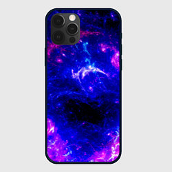 Чехол для iPhone 12 Pro Max Неоновый космос со звездами, цвет: 3D-черный