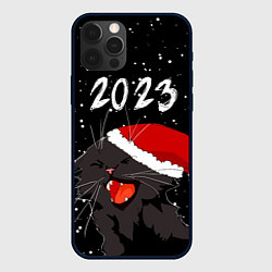 Чехол для iPhone 12 Pro Max Новогодний кот символ года, цвет: 3D-черный
