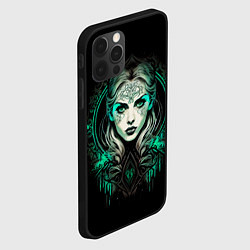 Чехол для iPhone 12 Pro Max Готическая ведьма на чёрном фоне, цвет: 3D-черный — фото 2
