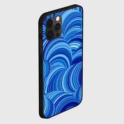 Чехол для iPhone 12 Pro Max Дуговой шлейф - синий паттерн, цвет: 3D-черный — фото 2