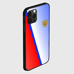 Чехол для iPhone 12 Pro Max Россия полосы с гербом, цвет: 3D-черный — фото 2