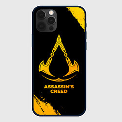 Чехол для iPhone 12 Pro Max Assassins Creed - gold gradient, цвет: 3D-черный