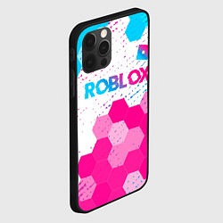 Чехол для iPhone 12 Pro Max Roblox neon gradient style: символ сверху, цвет: 3D-черный — фото 2