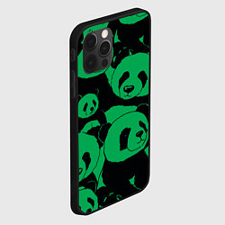 Чехол для iPhone 12 Pro Max Panda green pattern, цвет: 3D-черный — фото 2