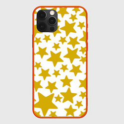 Чехол для iPhone 12 Pro Max Жёлтые звезды, цвет: 3D-красный