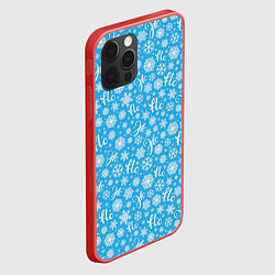 Чехол для iPhone 12 Pro Max Снежинки ho-ho, цвет: 3D-красный — фото 2